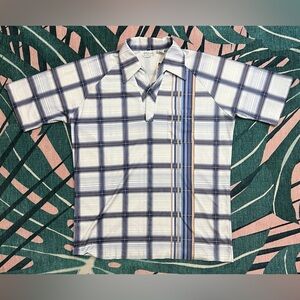 Vintage Lilly Daché Pull Over Butterfly Collar Striped Polo Style Shirt